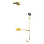 Round Shape designed 3 function solid brass thermostatic wall mounted concelad shower set with large size control board and angle adjustable top shower