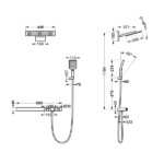 3 function solid brass thermostatic wall mounted concealed shower set with large top shower