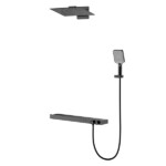 3 function solid brass thermostatic wall mounted concealed shower set with large top shower